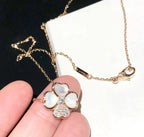 VCA CLOVER MOP DIAMOND ROSE GOLD NECKLACE