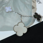 VCA CLOVER BRACELET 5 MOTIFS MOP CHALCEDONY SILVER