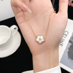 VCA LUCKY WHITE MOP PLUM BLOSSOM BRACELET