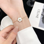 VCA LUCKY WHITE MOP PLUM BLOSSOM BRACELET