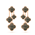 VCA CLOVER EARRINGS DARK MOP 4 MOTIFS ROSE GOLD