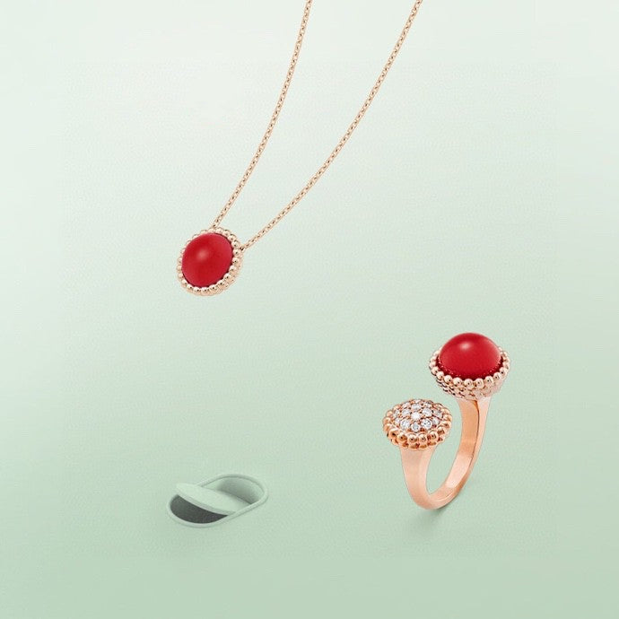 VCA PERLEE COULEURS DIAMOND ROSE GOLD BETWEEN THE FINGER RING